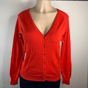 Zara Bright Red V-Neck Cardigan